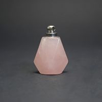 Подвеска - бутылочка гранёная из розового кварца