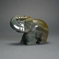Фигурка Слона 75 мм из агата зелёного