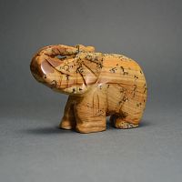 Фигурка Слона 75 мм из яшмы песочной