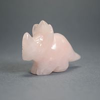 Фигурка Трицератопс из розового кварца