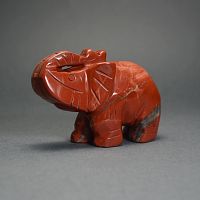 Фигурка Слона 75 мм из яшмы красной