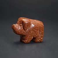 Фигурка Свиньи 35 мм из авантюрина коричневого (имитация)