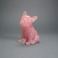 Фигурка "Бульдог" из розового кварца и эпоксидной смолы 7*6 см