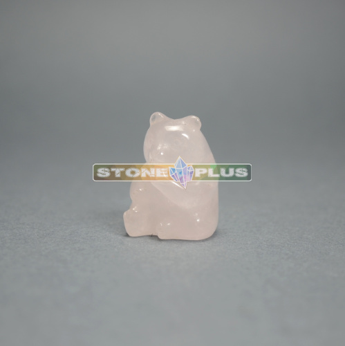 Фигурка Медведя 30 мм из розового кварца