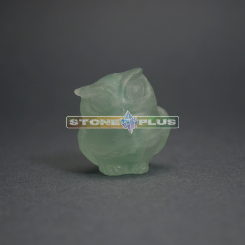Фигурка Совы 30 мм из флюорита зелёного