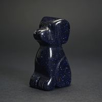 Фигурка Собаки 45 мм из авантюрина синего(имитация)