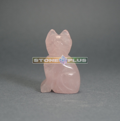 Фигурка Кошки 35 мм из розового кварца