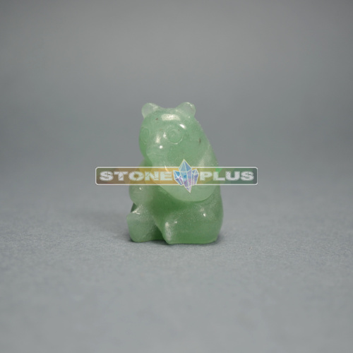 Фигурка Медведя 30 мм из авантюрина зелёного