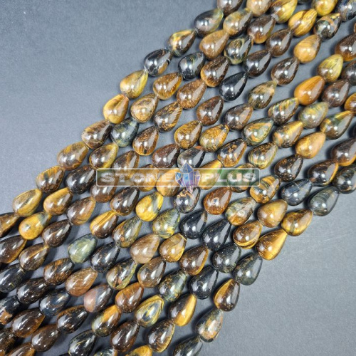 Нить Тигровый глаз капля 10x15, 37 ±2 см