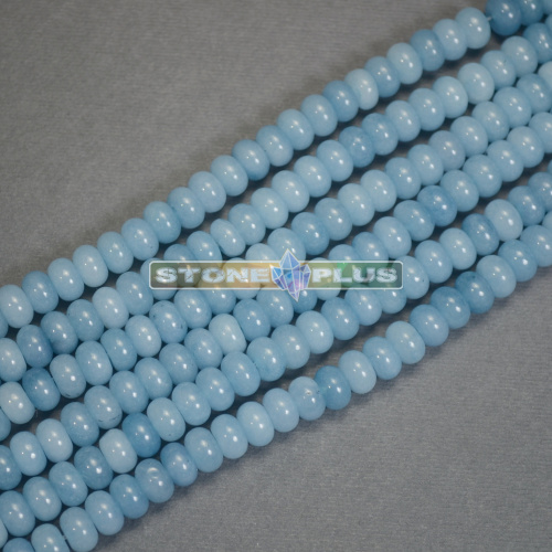 Нить кварц голубой рондель 5х8 мм 40 ±1 см