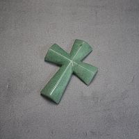 Подвеска "Крест" - авантюрин зелёный