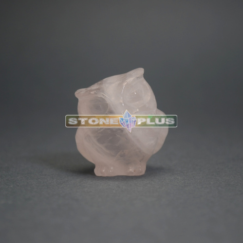 Фигурка Совы 30 мм из розового кварца