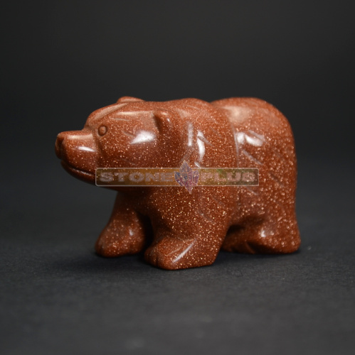 Фигурка Медведя 45 мм из авантюрина коричневого(имитация)