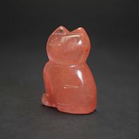 Фигурка Кошки 35 мм из кварца красного