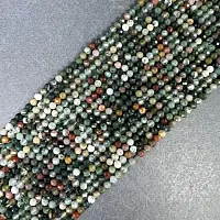 Нить агат моховой граненый шар 3 мм 40 ±2 см
