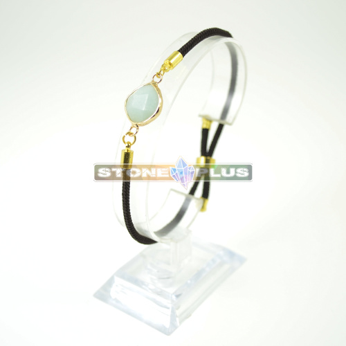 Браслет Квадрат на шнурке с камнем Амазонит