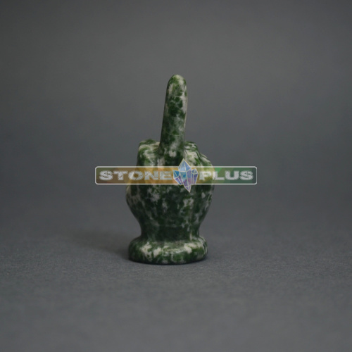 Фигурка Средний палец 50 мм из агат крапчатый