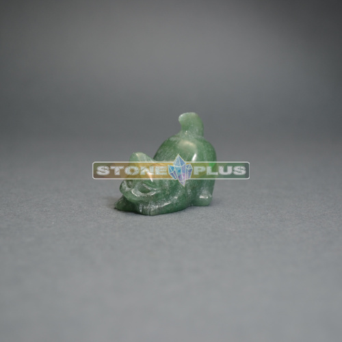 Фигурка Кошка играет 30 мм из авантюрина зелёного