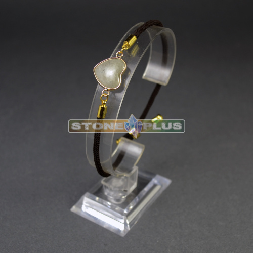 Браслет Сердце на шнурке с камнем Лабрадор Браслет Сердце на шнурке с камнем Лабрадор