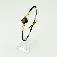 Браслет Квадрат на шнурке с камнем Тигровый Глаз