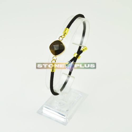 Браслет Квадрат на шнурке с камнем Тигровый Глаз Браслет Квадрат на шнурке с камнем Тигровый Глаз