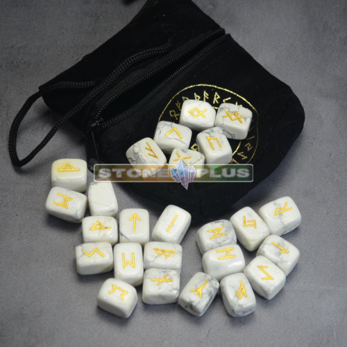 Руны кубики из говлита белого