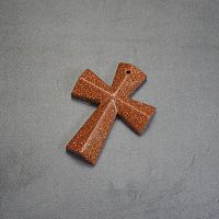 Подвеска "Крест" - авантюрин коричневый
