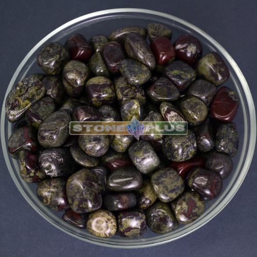 Яшма зелено-красная "кровь дракона" галтовка 15 - 20 мм / 1 упаковка - 100 гр