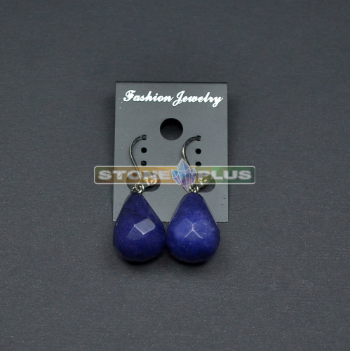 Серьги граненые с лазуритом