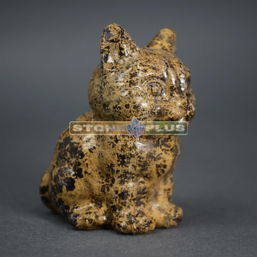 Фигурка "Кот" большой из яшмы пейзажной