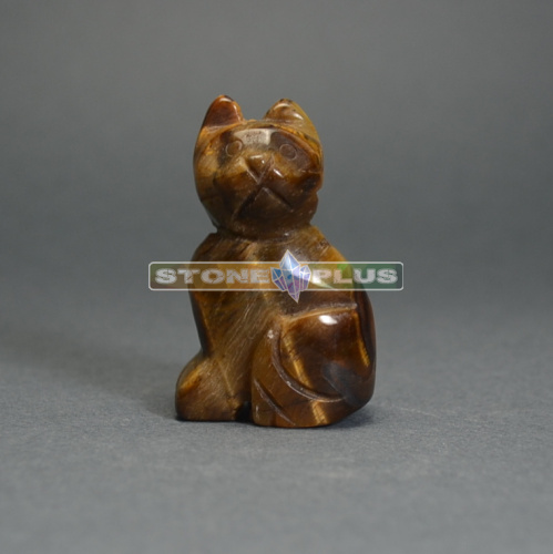 Фигурка Кошки 35 мм из тигрового глаза