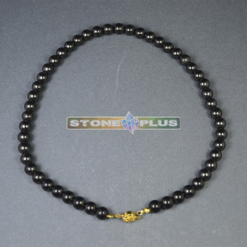 Бусы из камня шунгит шарик 9 мм., 50 см.