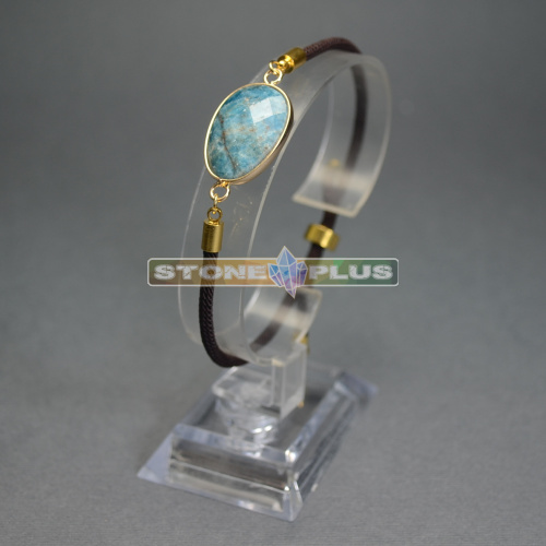 Браслет на шнурке с апатитом овал