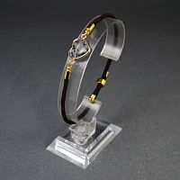 Браслет Сердце на шнурке с камнем Лаврикит