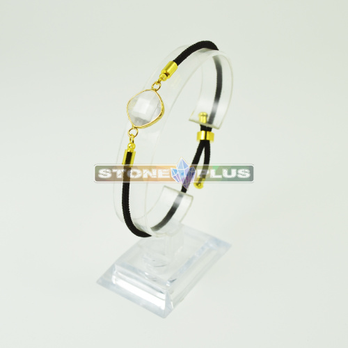 Браслет Квадрат на шнурке с камнем Горный Хрусталь Браслет Квадрат на шнурке с камнем Горный Хрусталь