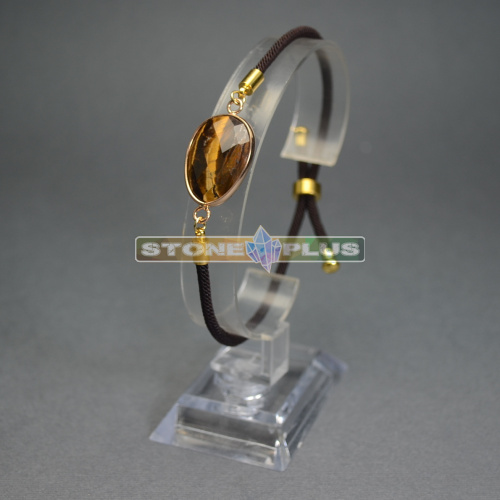 Браслет на шнурке с тигровым глазом овал