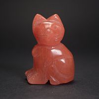 Фигурка Кошки 45 мм из красного кварца