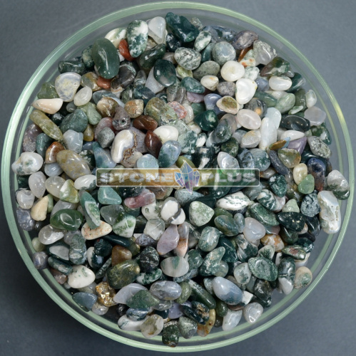 Галтовка агат моховой 5-10 мм / 1 упаковка - 100 гр