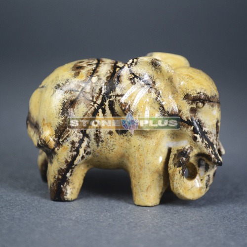Фигурка "Слон малый" из яшмы пейзажной