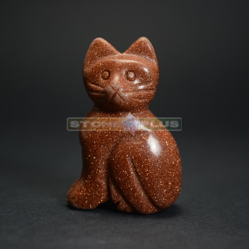Фигурка Кошки 45 мм из авантюрина коричневого(имитация)