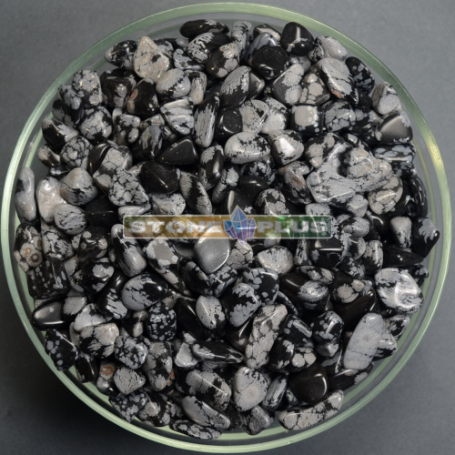 Галтовка Обсидиан снежный 10 - 15 мм / 1 упаковка - 100 гр