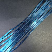 Нить гематит кубик 2 мм, синий, 40 ±1 см