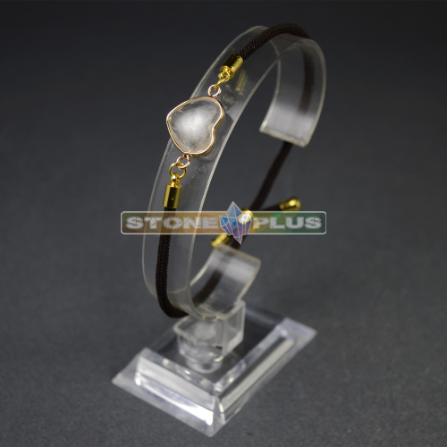 Браслет Сердце на шнурке с камнем Горный хрусталь Браслет Сердце на шнурке с камнем Горный хрусталь