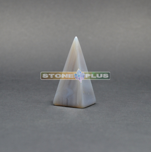 Пирамида конус из агата серого