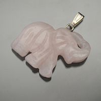 Подвеска "Слон" - розовый кварц