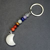 Брелок из камней "7 чакр Луна" с горным хрусталем