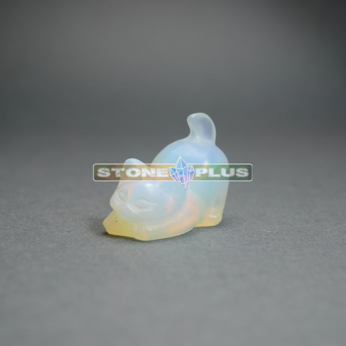 Фигурка Кошка играет 30 мм из лунного камня (имитация)