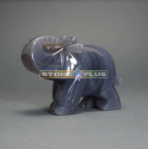 Фигурка Слона 75 мм из агата серого