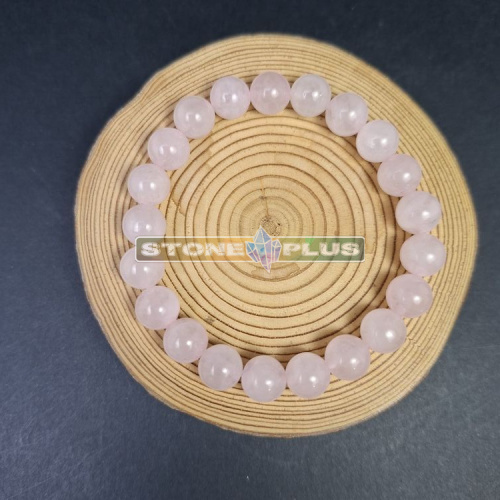 Браслет Розовый кварц, шар 8 мм, 16 см