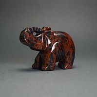 Фигурка Слона 75 мм из обсидиана коричневого 